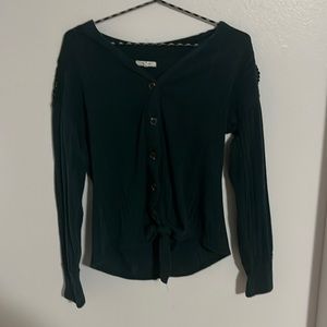A green cropped blouse